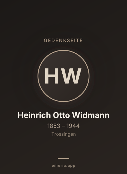 Gedenkportrait von Heinrich Otto Widmann
