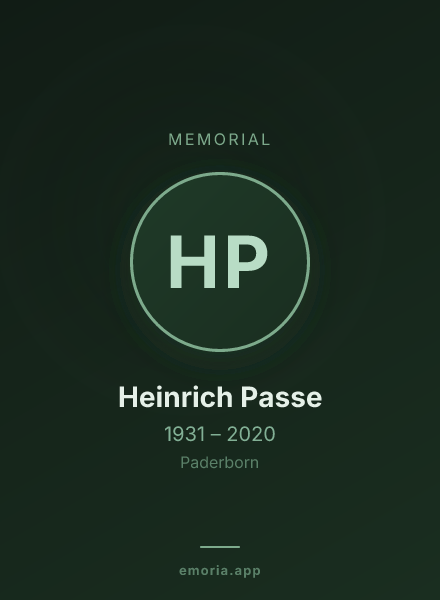 Memorial portrait of Heinrich Passe