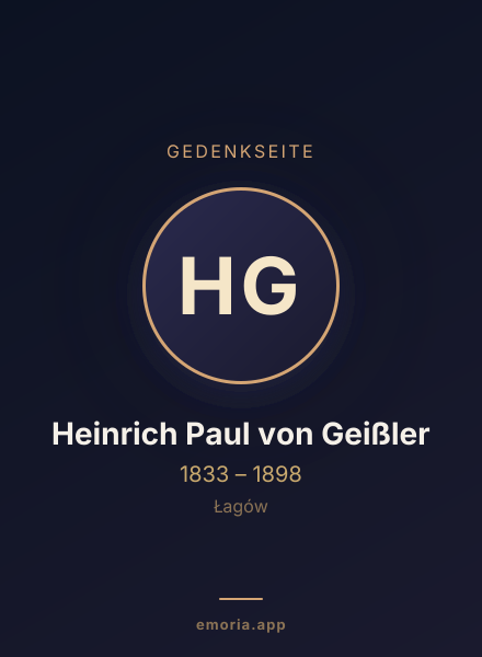 Gedenkportrait von Heinrich Paul von Geißler