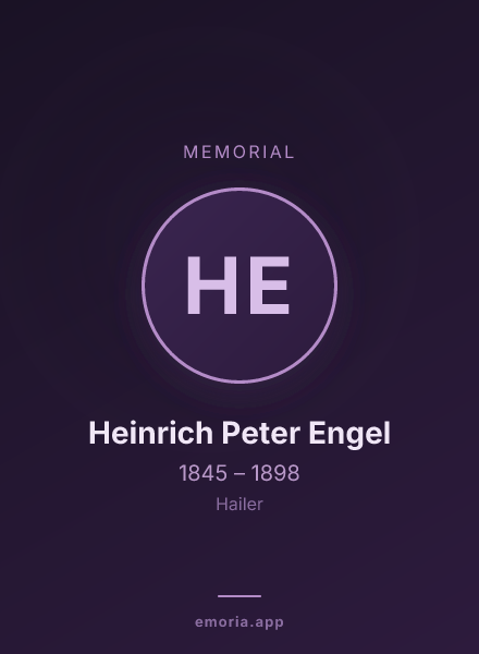 Memorial portrait of Heinrich Peter Engel