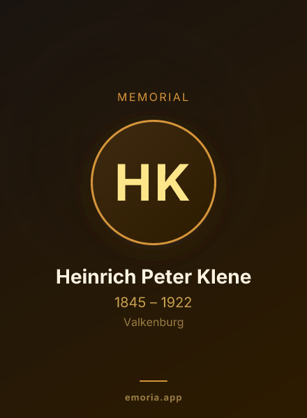 Memorial portrait of Heinrich Peter Klene