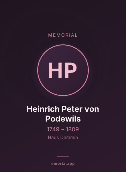 Memorial portrait of Heinrich Peter von Podewils