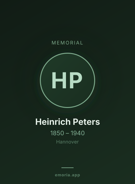 Memorial portrait of Heinrich Peters