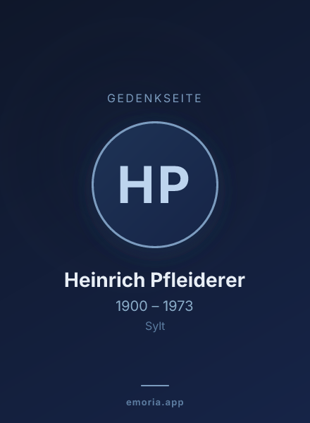 Gedenkportrait von Heinrich Pfleiderer