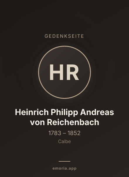 Gedenkportrait von Heinrich Philipp Andreas von Reichenbach