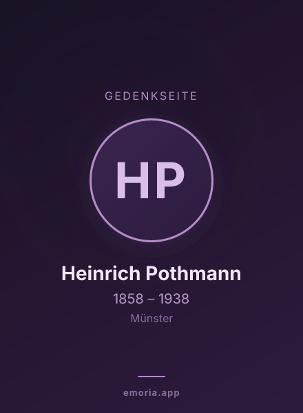 Gedenkportrait von Heinrich Pothmann