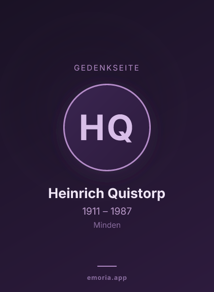 Gedenkportrait von Heinrich Quistorp