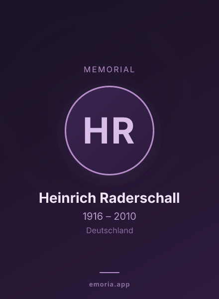 Memorial portrait of Heinrich Raderschall