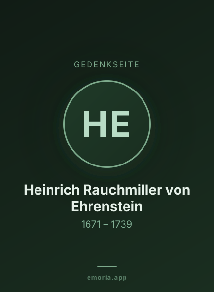Gedenkportrait von Heinrich Rauchmiller von Ehrenstein