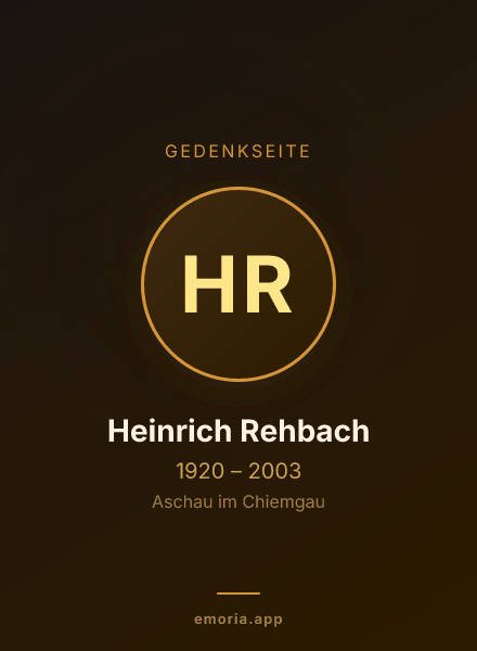 Gedenkportrait von Heinrich Rehbach