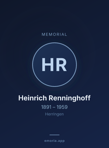Memorial portrait of Heinrich Renninghoff