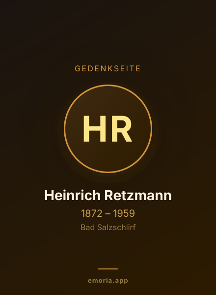 Gedenkportrait von Heinrich Retzmann