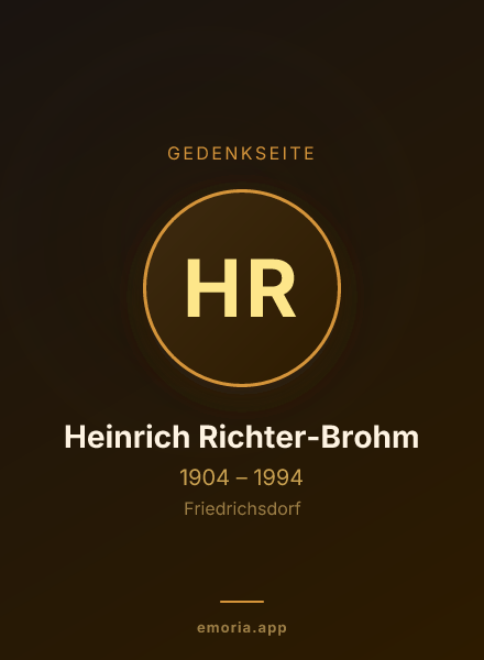Gedenkportrait von Heinrich Richter-Brohm