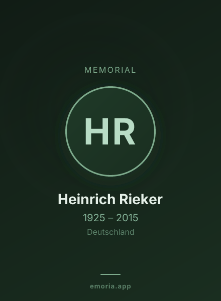 Memorial portrait of Heinrich Rieker