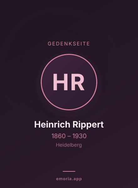 Gedenkportrait von Heinrich Rippert