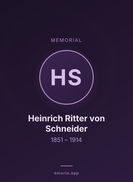 Memorial portrait of Heinrich Ritter von Schneider