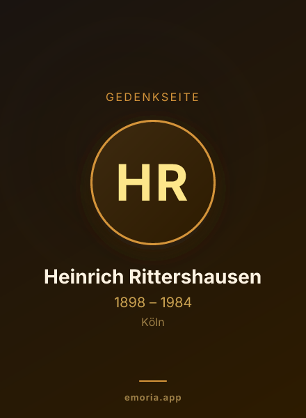 Gedenkportrait von Heinrich Rittershausen