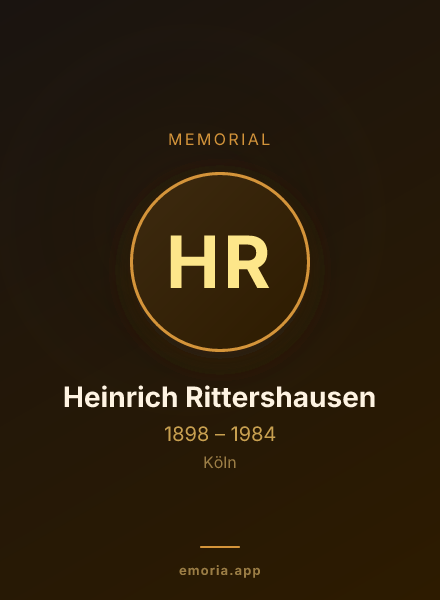 Memorial portrait of Heinrich Rittershausen