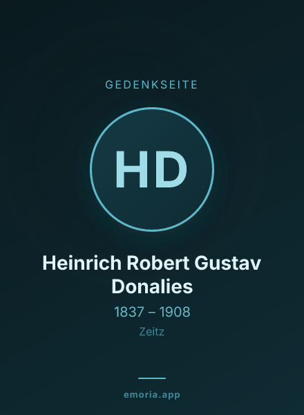 Gedenkportrait von Heinrich Robert Gustav Donalies