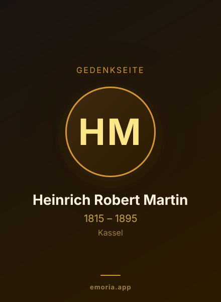 Gedenkportrait von Heinrich Robert Martin