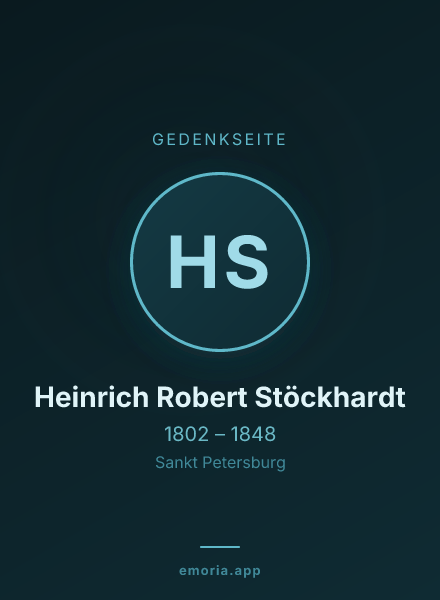 Gedenkportrait von Heinrich Robert Stöckhardt