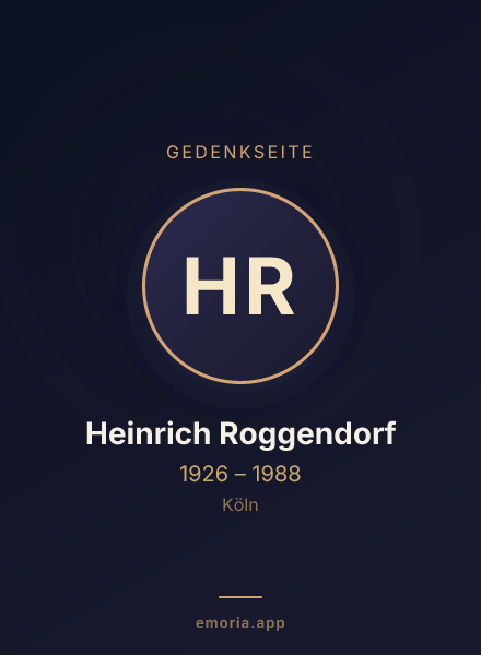 Gedenkportrait von Heinrich Roggendorf