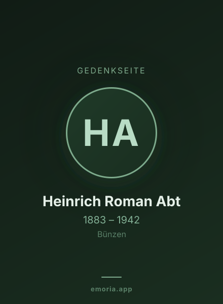 Gedenkportrait von Heinrich Roman Abt