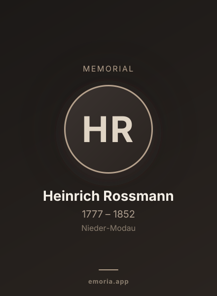 Memorial portrait of Heinrich Rossmann
