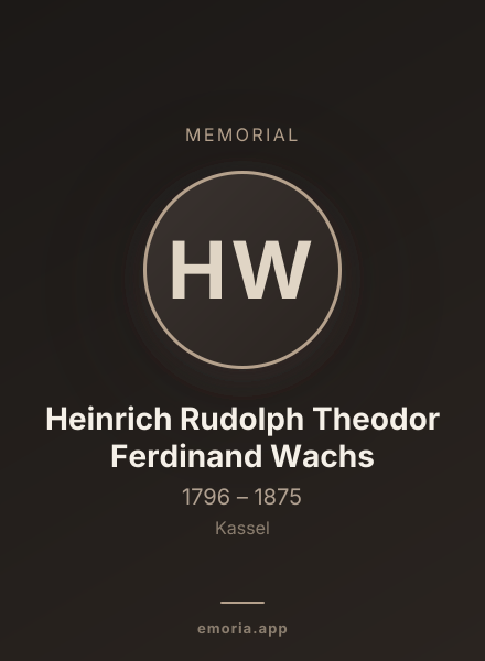 Memorial portrait of Heinrich Rudolph Theodor Ferdinand Wachs