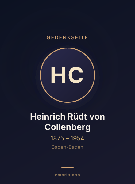 Gedenkportrait von Heinrich Rüdt von Collenberg