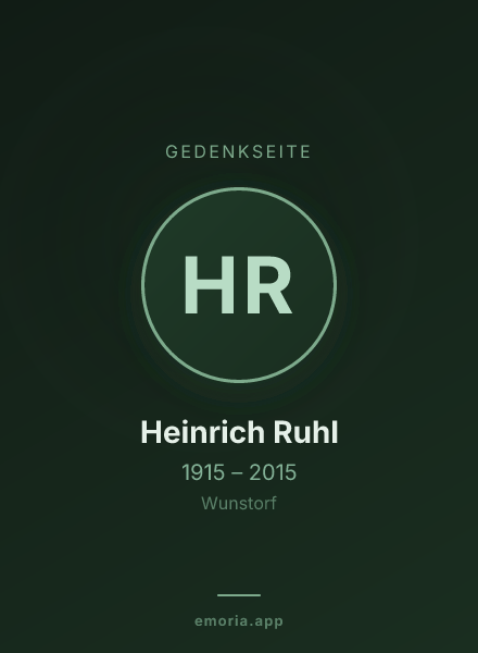 Gedenkportrait von Heinrich Ruhl