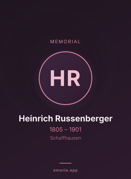 Memorial portrait of Heinrich Russenberger