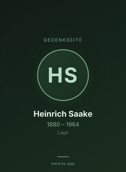 Gedenkportrait von Heinrich Saake