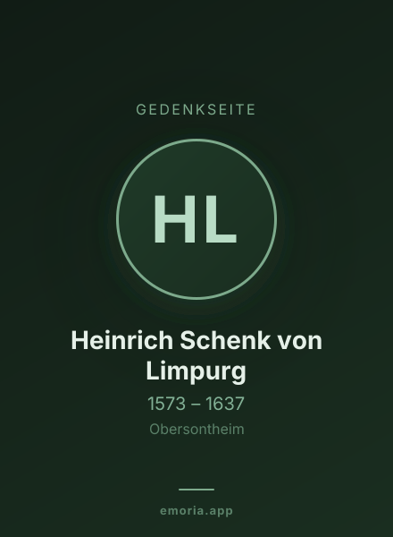 Gedenkportrait von Heinrich Schenk von Limpurg
