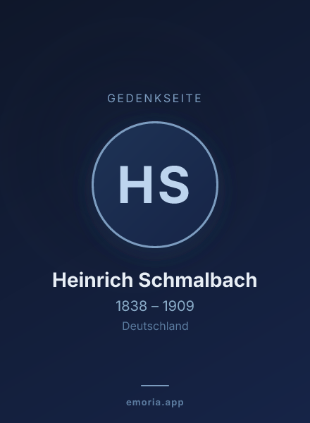 Gedenkportrait von Heinrich Schmalbach