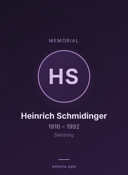 Memorial portrait of Heinrich Schmidinger