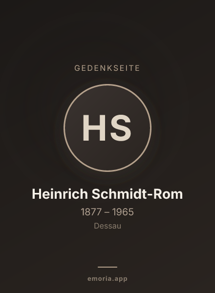 Gedenkportrait von Heinrich Schmidt-Rom