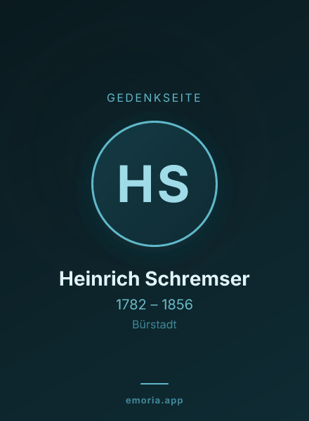 Gedenkportrait von Heinrich Schremser