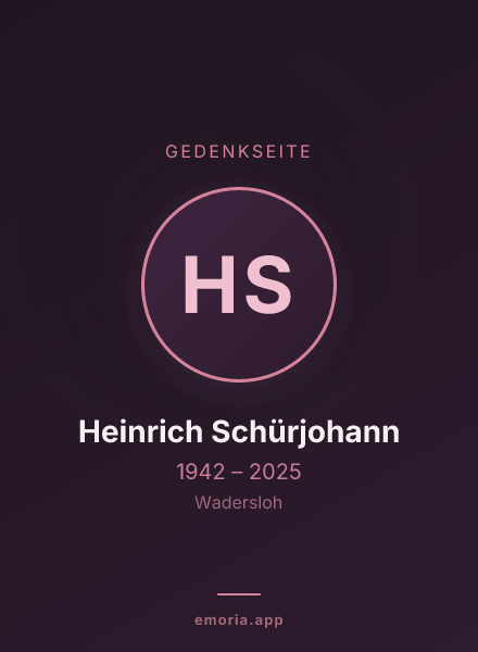 Gedenkportrait von Heinrich Schürjohann