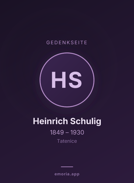 Gedenkportrait von Heinrich Schulig