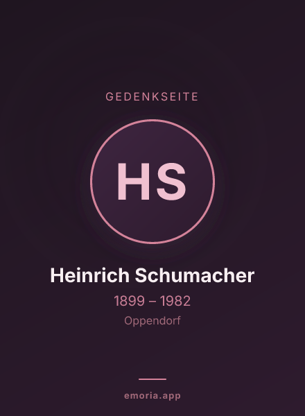 Gedenkportrait von Heinrich Schumacher