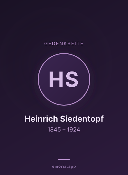 Gedenkportrait von Heinrich Siedentopf