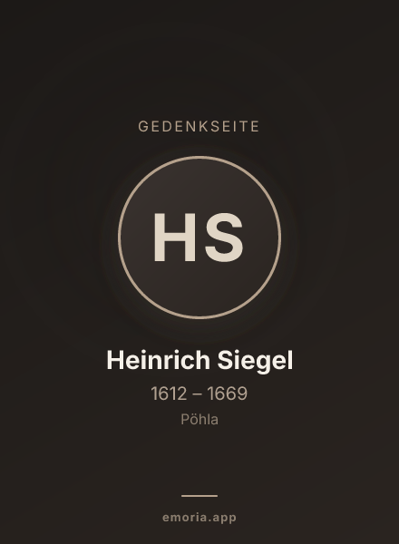 Gedenkportrait von Heinrich Siegel