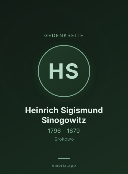 Gedenkportrait von Heinrich Sigismund Sinogowitz