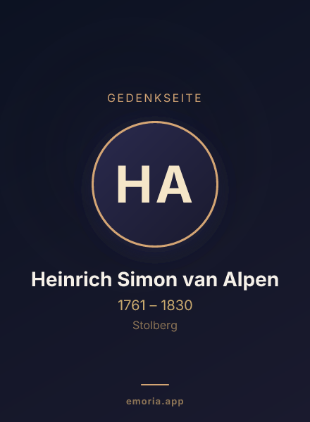 Gedenkportrait von Heinrich Simon van Alpen