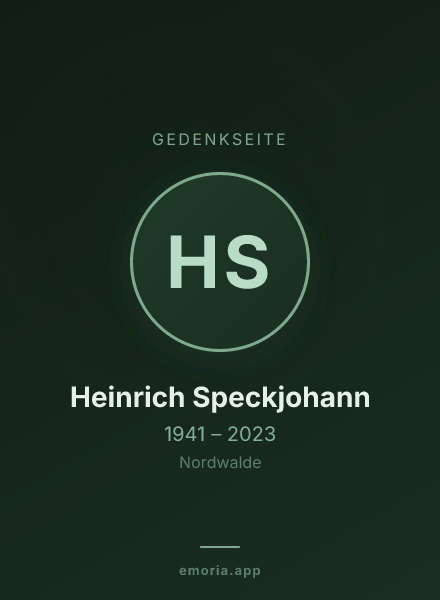 Gedenkportrait von Heinrich Speckjohann
