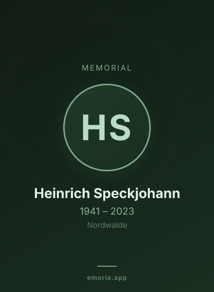 Memorial portrait of Heinrich Speckjohann