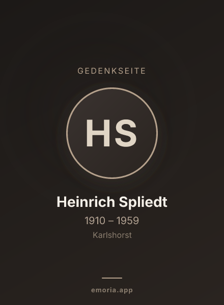 Gedenkportrait von Heinrich Spliedt
