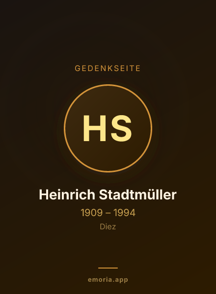 Gedenkportrait von Heinrich Stadtmüller