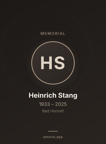 Memorial portrait of Heinrich Stang